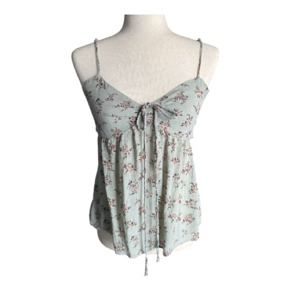 American Eagle Outfitters-Green floral top-size medium